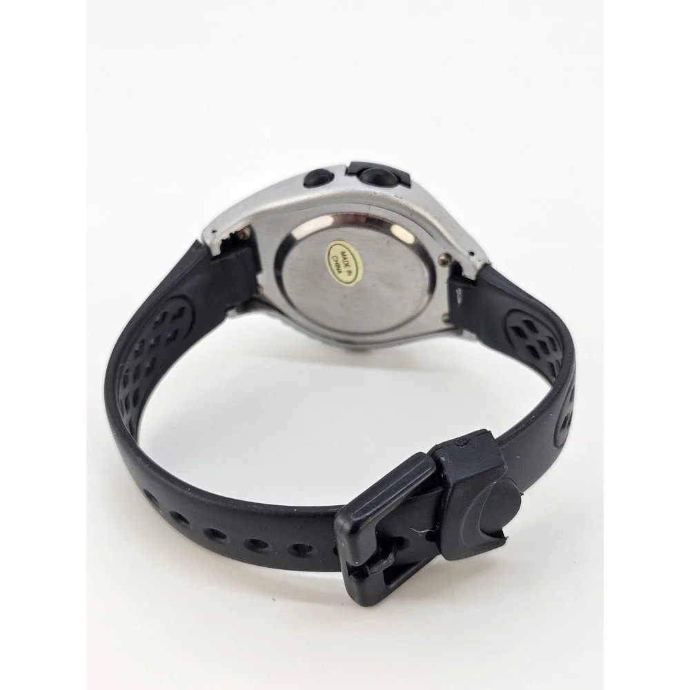 Men's Casual Watch 40MM Black Gray Case Black Plastic Bands New Battery